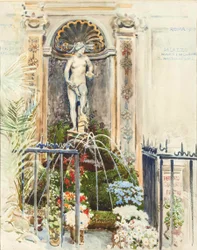 Brunnen am Palazzo Massimo in Rom